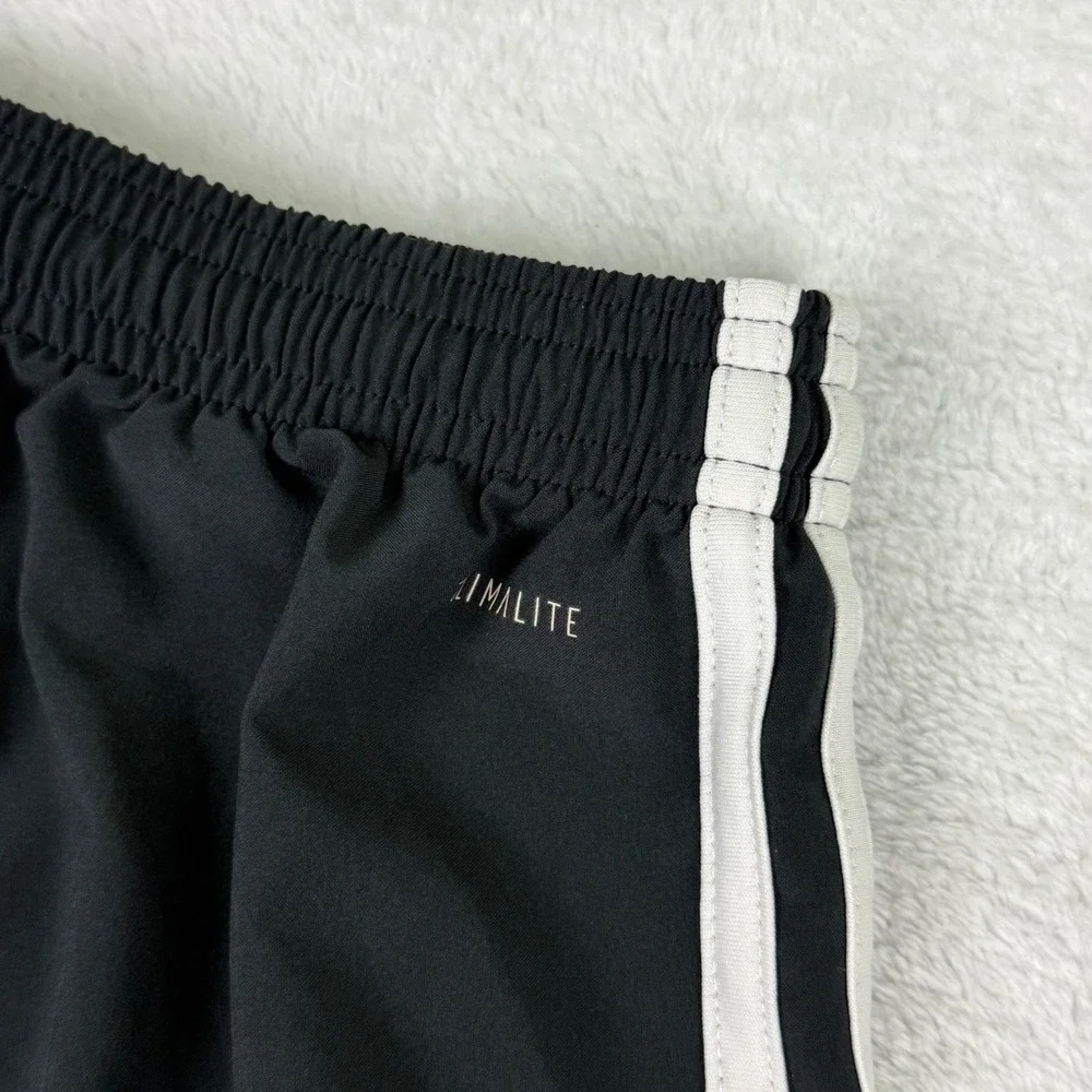 Adidas Kids Climalite Athletic Shorts Black White 3-Stripe Size S Small 9-10Y